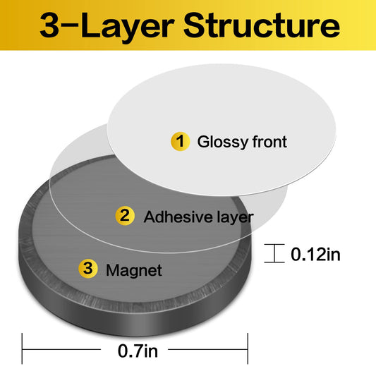 DIYMAG Strong Magnets 68Pcs 0.71x0.12Inch Fridge Refrigerator Magnet for Crafts with Adhesive Backing Magnetic Small Black Button Ceramic Circle Craft Round Heavy Duty Adhesive Neodymium Whiteboard