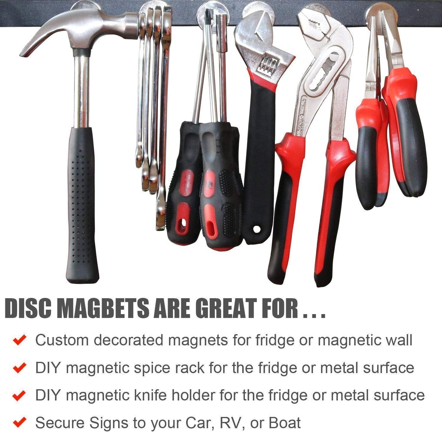 DIYMAG Powerful Neodymium Disc Magnets with Double-Sided Adhesive, Strong Permanent Rare Earth Magnets for Fridge, DIY, Building, Scientific, Craft, and Office, 1.26 Inch Diameter, Pack of 20
