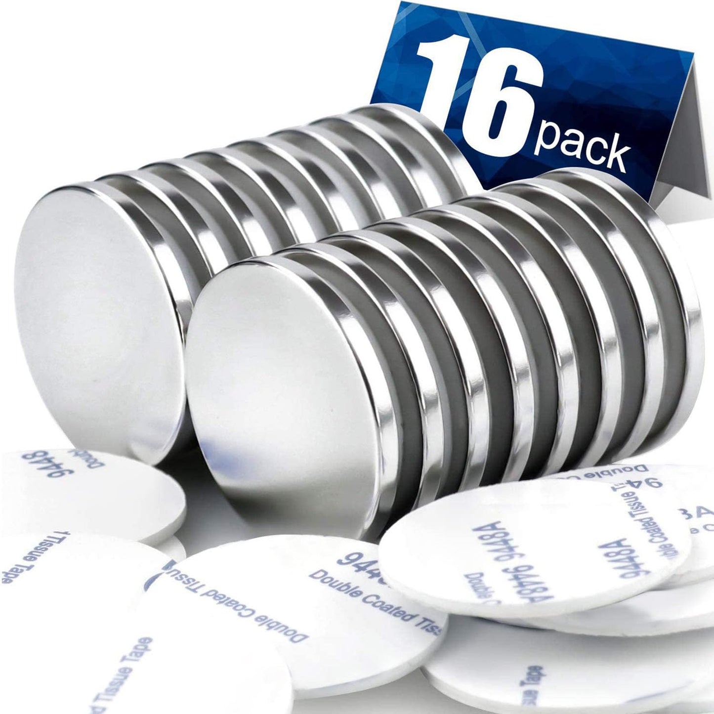 DIYMAG Powerful Neodymium Disc Magnets, Permanent, Strong, Rare Earth Magnets. Fridge, DIY, Building, Scientific, Craft, and Office, 1.26 inch x 1/8 inch,16 Pack