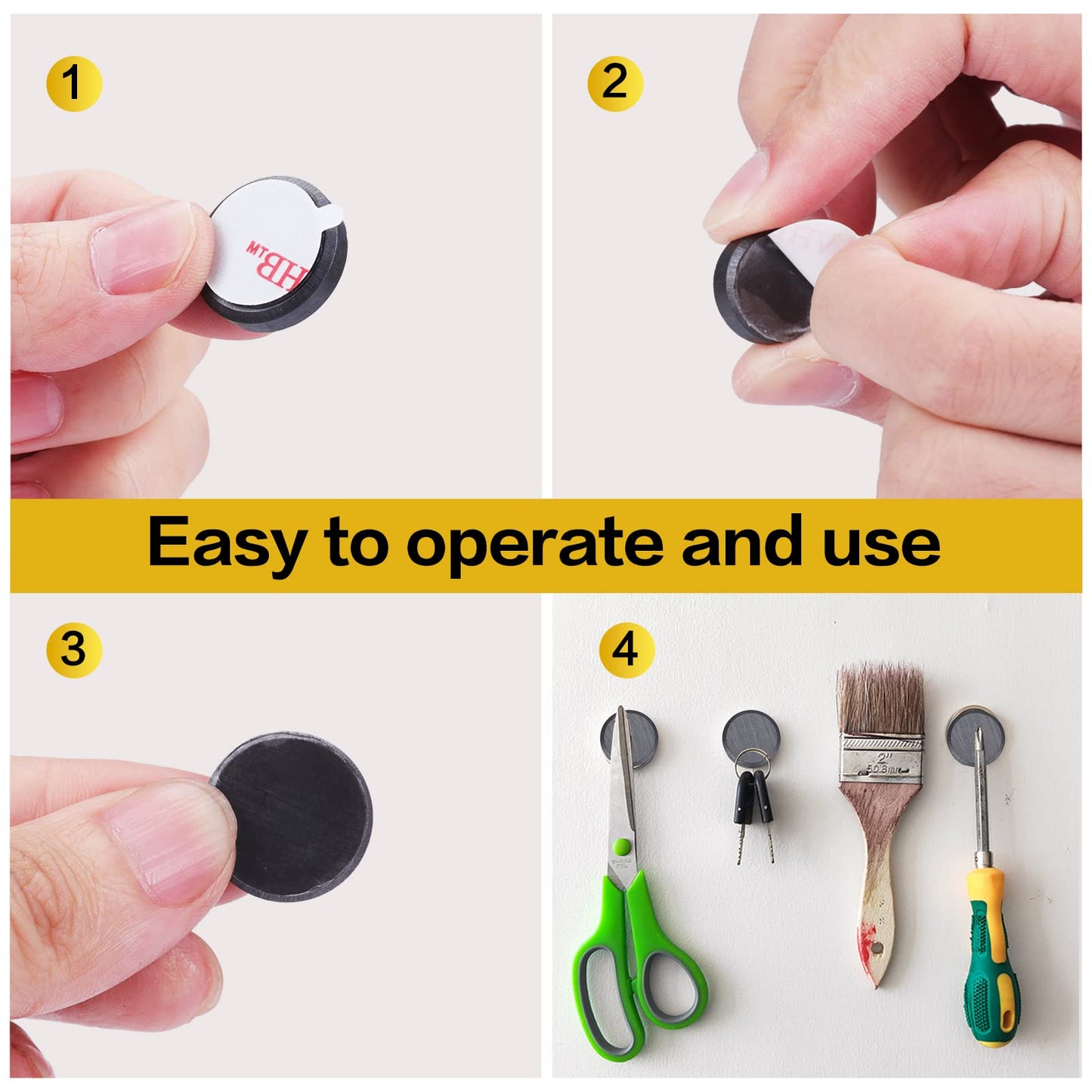 DIYMAG 90Pcs Magnets for Crafts Strong Adhesive Magnet Small Round for Refrigerator Fridge Circle Button Sticky Magnetics Ceramic Dots Heavy Duty Double Sided with Backing for School 0.7 * 0.12inch-UPC:850077560019