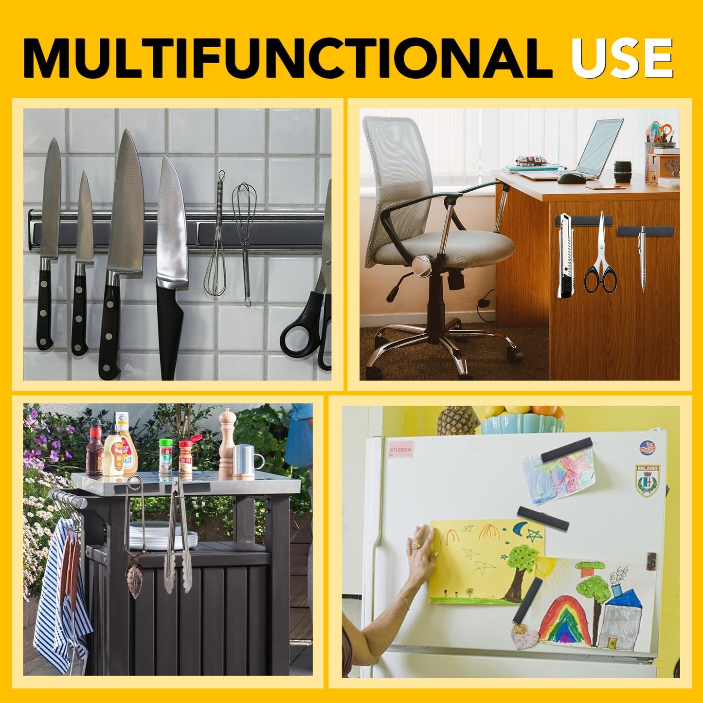 DIYMAG 12 Pack Waterproof Neodymium Bar Magnets with Epoxy Coating, Powerful Permanent Rare Earth Magnets, with Double-Sided Adhesive - 60 x 10 x 3mm, Pack of 12