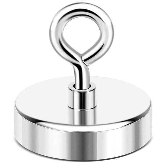 DIYMAG Super Strong Neodymium Fishing Magnets, 500 lbs(227 KG) Pulling Force Rare Earth Magnet with Countersunk Hole Eyebolt for Retrieving in River and Magnetic Fishing,Diameter 2.36 inch(60 mm)