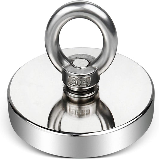 DIYMAG Super Strong Neodymium Fishing Magnets, 1500 lbs(680 KG) Pulling Force Rare Earth Magnet with Countersunk Hole Eyebolt Diameter 4.72 inch(120mm) for Retrieving in River and Magnetic Fishing