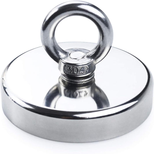 DIYMAG Super Strong Neodymium Fishing Magnets, 1000 lbs(453 KG) Pulling Force Rare Earth Magnet with Countersunk Hole Eyebolt Diameter 3.55 inch(90mm) for Retrieving in River,Lifting and Pick up