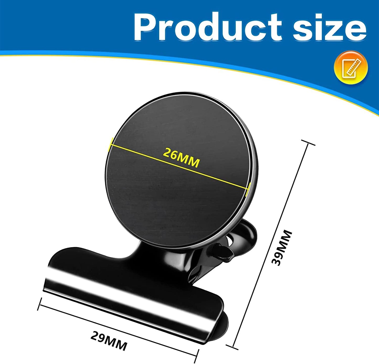 DIYMAG Hanging Photo Magnetic Clips, 20 Pack Fridge Magnets Heavy Duty Holder Party Graduation Collage Picture  Display Diy Clip for Refrigerator Home Whiteboard Office Locker Classroom Balck