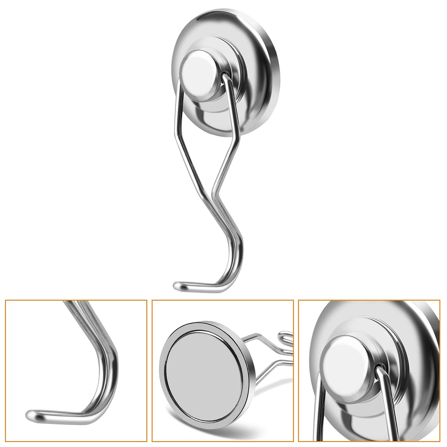 DIYMAG Swivel Swing Powerful Magnetic Hooks, 100LB (7 Pack) Strong Heavy Duty Neodymium Magnet Hooks Great for Grill, Refrigerator, Kitchen, Office-Length 68mm(2.67in), Diameter 32mm(1.26in)