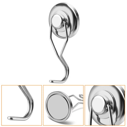 DIYMAG Swivel Swing Powerful Magnetic Hooks, 100LB (7 Pack) Strong Heavy Duty Neodymium Magnet Hooks Great for Grill, Refrigerator, Kitchen, Office-Length 68mm(2.67in), Diameter 32mm(1.26in)