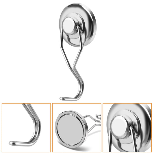 DIYMAG Swivel Swing Powerful Magnetic Hooks, 100LB (7 Pack) Strong Heavy Duty Neodymium Magnet Hooks Great for Grill, Refrigerator, Kitchen, Office-Length 68mm(2.67in), Diameter 32mm(1.26in)