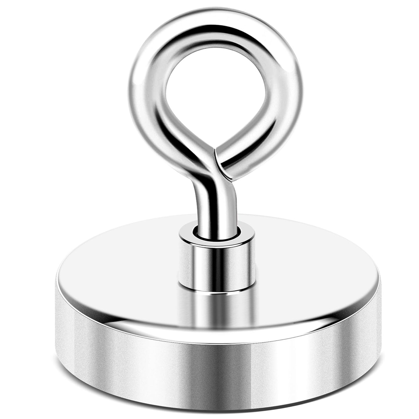 DIYMAG Neodymium Fishing Magnets, 200 lbs(90 KG) Pulling Force Rare Earth Magnet with Countersunk Hole Eyebolt Diameter 1.75 inch(44mm) for Retrieving in River and Magnetic Fishing