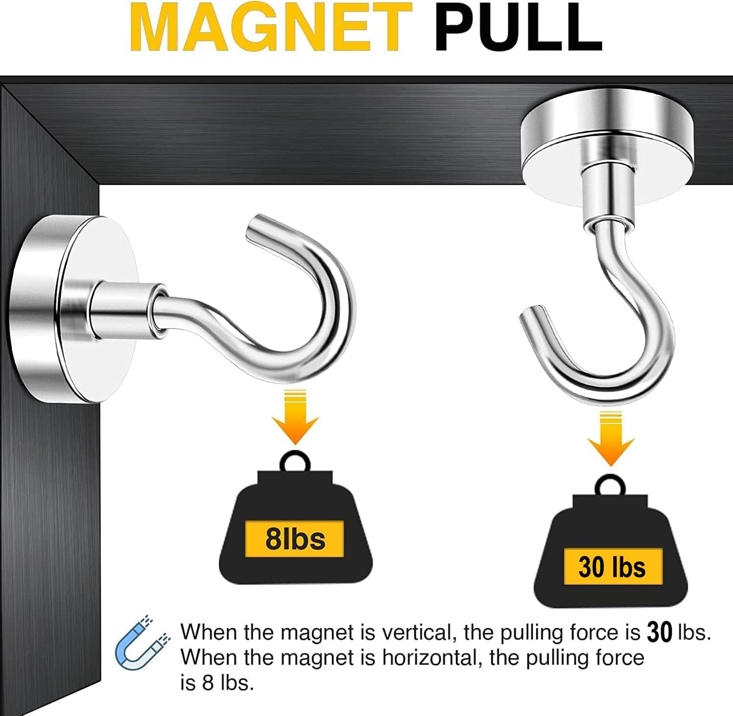 DIYMAG Hooks for Hanging String Lights, Magnetic Hooks 30lbs+ Magnet Hook 2025 Cruise Cabin Ship Essentials Heavy Duty Strong Magnets Refrigerator Fridge Classroom Vacation Kitchen Grills Home 60PCS