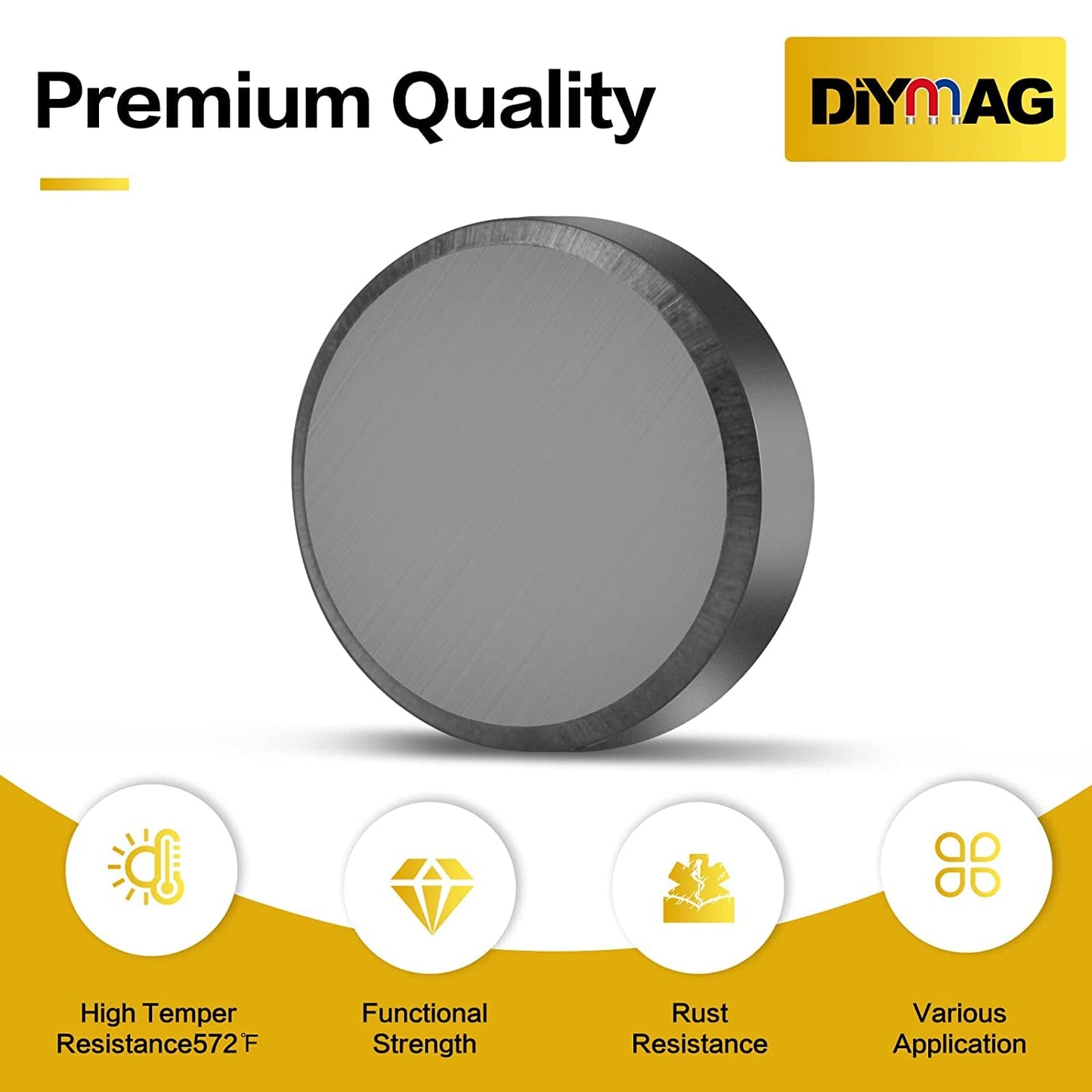 DIYMAG Strong Magnets 75Pcs 0.98x0.2Inch Fridge Refrigerator Magnet for Crafts with Adhesive Backing Magnetic Small Black Button Ceramic Circle Craft Round Heavy Duty Adhesive Neodymium Whiteboard