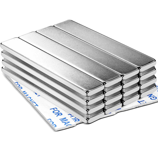 DIYMAG Strong Neodymium bar Magnets with Double-Sided Adhesive, Rare Earth Neodymium Magnet - 60 x 10 x 3 mm, Pack of 16