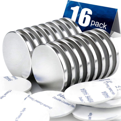 DIYMAG Powerful Neodymium Disc Magnets, Permanent, Strong, Rare Earth Magnets. Fridge, DIY, Building, Scientific, Craft, and Office, 1.26 inch x 1/8 inch,16 Pack