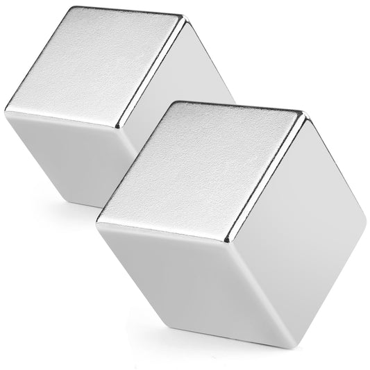 DIYMAG 1Inch  N52 Strong Cube Neodymium Magnets, Cube Rare Earth Magnet Heavy Duty for Fridge Science Whiteboard Crafts Office and DIY Grade Pack of 2