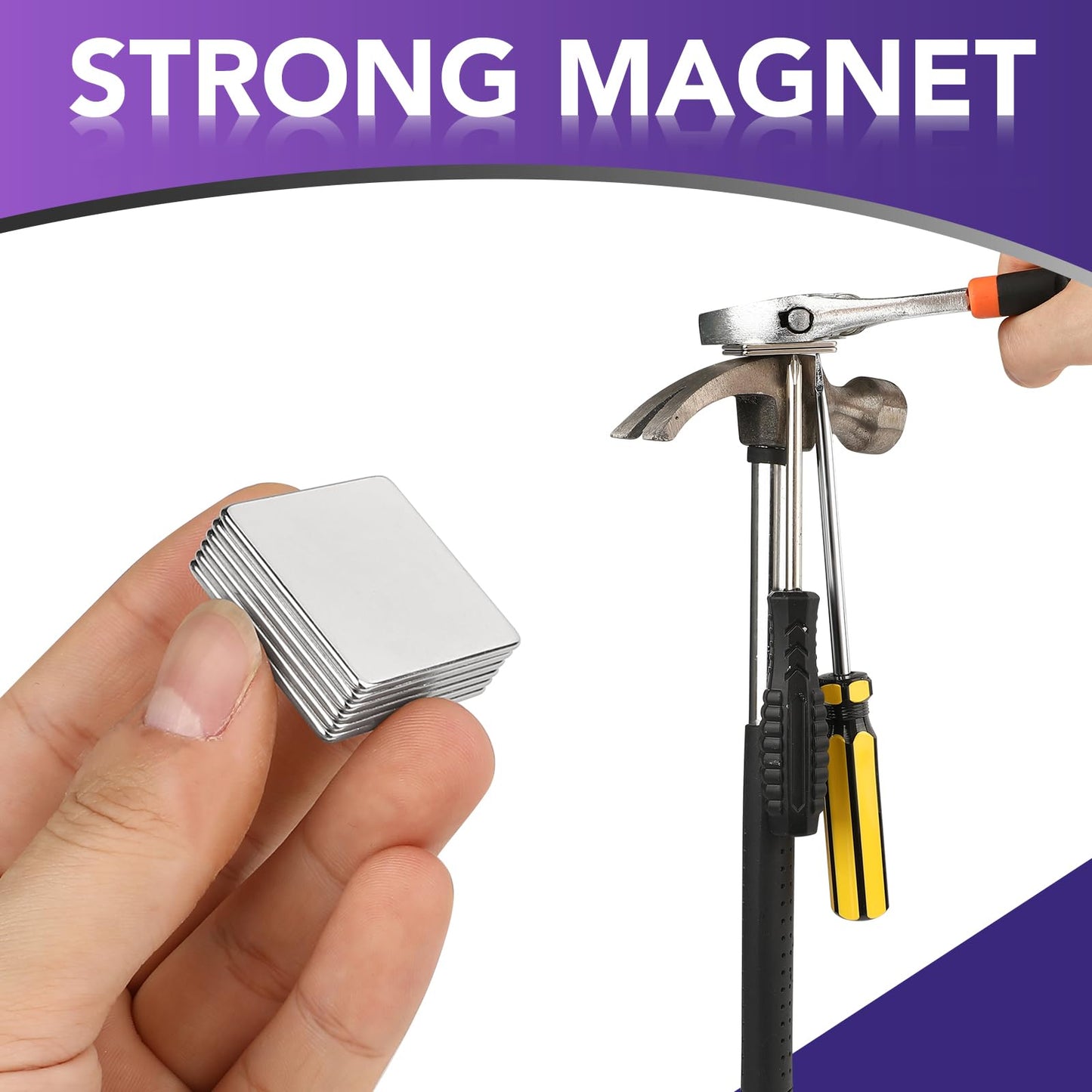 DIYMAG Strong Permanent Rare Earth Magnets,Powerful Neodymium Square Magnets for Fridge, DIY, Building, Science, Craft, and Office, 1.16 inch x 1.16 inch x 0.08 inch 6 Pack