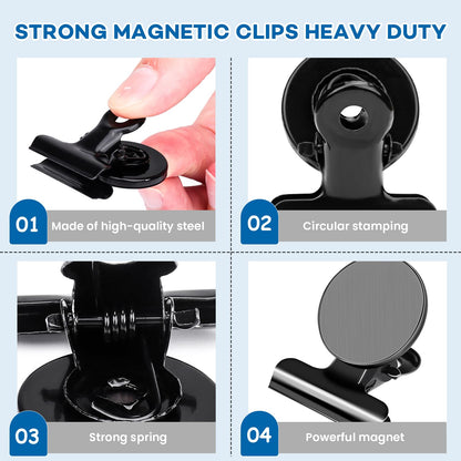 DIYMAG Hanging Photo Magnetic Clips, 20 Pack Fridge Magnets Heavy Duty Holder Party Graduation Collage Picture  Display Diy Clip for Refrigerator Home Whiteboard Office Locker Classroom Balck
