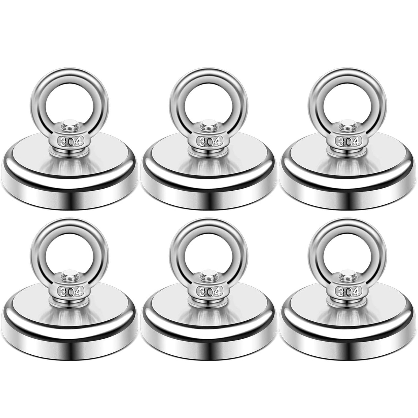 DIYMAG Magnetic Hooks, 100 lbs Heavy Duty Rare Earth Neodymium Magnet Hooks with Countersunk Hole Eyebolt for Home, Kitchen, Workplace, Office and Garage, Pack of 6