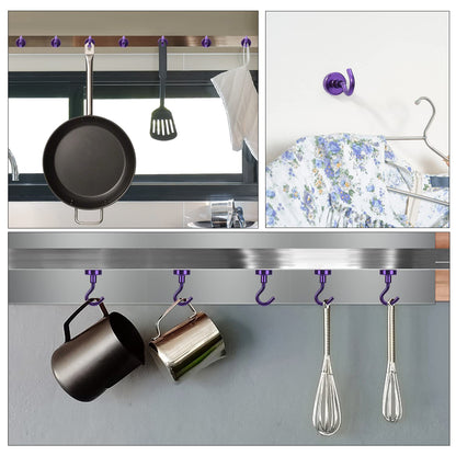 DIYMAG Magnetic Hooks, 30Lbs Strong Heavy Duty Cruise Magnet S-Hooks for Classroom, Fridge, Kitchen etc, (6 Pack-Purple)