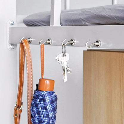 DIYMAG Magnetic Hooks Heavy Duty, 80 LBS Neodymium Magnet Hooks for Home, Kitchen, Workplace, Office, Garage and Indoor Hanging, Silver, Pack of 6