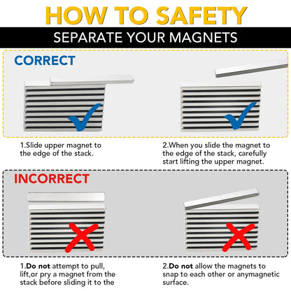 MAGNETS COATED - Ni+Cu+Ni Triple Layer Coated. The Best Coating Available, which Provides a Shiny and Rust Resistant Protection for the Magnets.