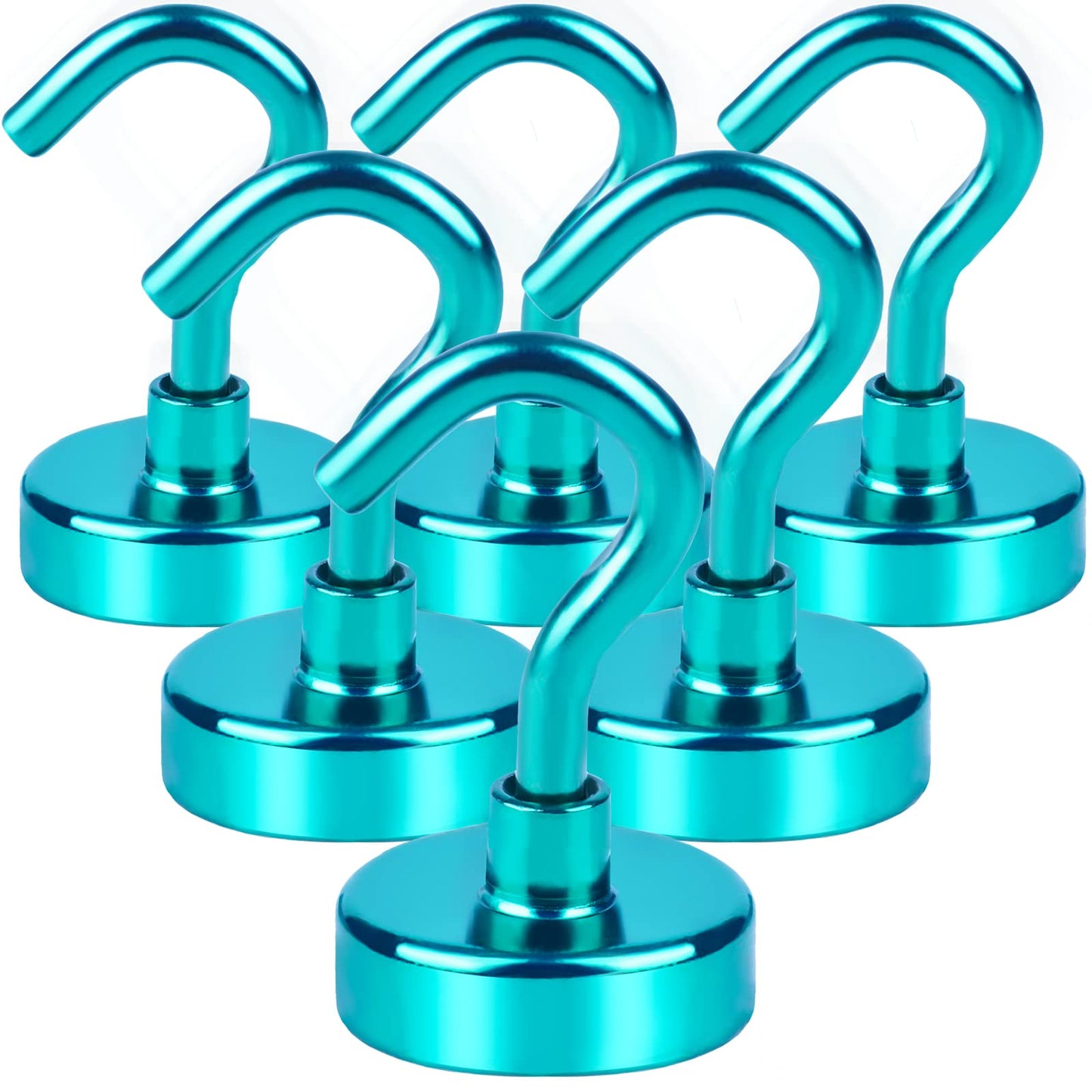 DIYMAG Magnetic Hooks, 30Lbs Strong Heavy Duty Cruise Magnet S-Hooks for Classroom, Fridge, Kitchen etc, (6 Pack-Green)
