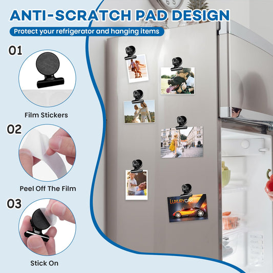 DIYMAG Hanging Photo Magnetic Clips, 20 Pack Fridge Magnets Heavy Duty Holder Party Graduation Collage Picture  Display Diy Clip for Refrigerator Home Whiteboard Office Locker Classroom Balck