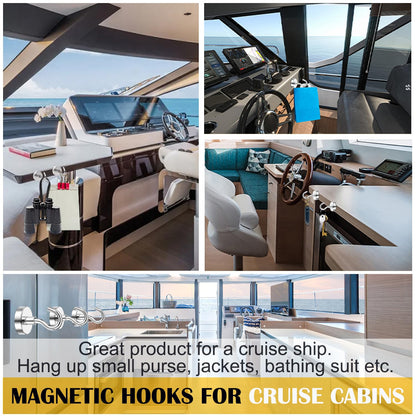 DIYMAG Magnetic Hooks, 50lbs Heavy Duty N52 Rare Earth Magnets with Hook 2025 Cruise Cabin Ship Essentials for Fridge Hanging Classroom Beach Vacation Kitchen Grills Home Must Have 6 Pack