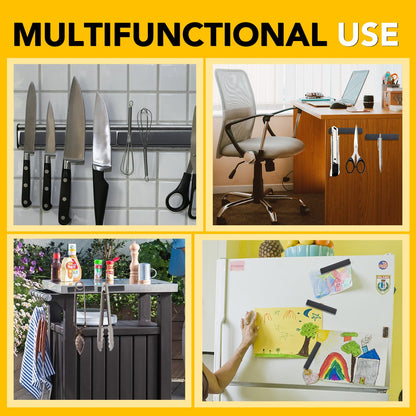 DIYMAG 12 Pack Waterproof Neodymium Bar Magnets with Epoxy Coating, Powerful Permanent Rare Earth Magnets, with Double-Sided Adhesive - 60 x 10 x 3mm, Pack of 12