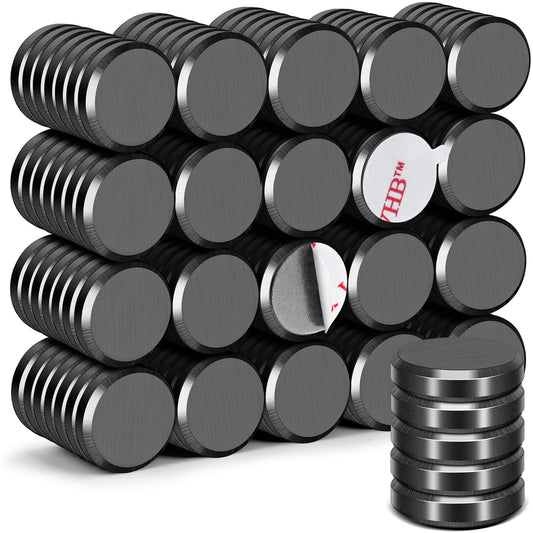 DIYMAG Strong Magnets 68Pcs 0.71x0.12Inch Fridge Refrigerator Magnet for Crafts with Adhesive Backing Magnetic Small Black Button Ceramic Circle Craft Round Heavy Duty Adhesive Neodymium Whiteboard